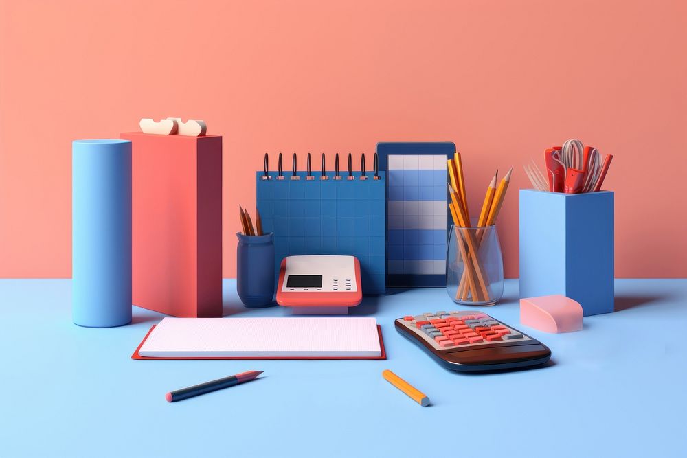 Pencil table art office supplies. AI generated Image by rawpixel.