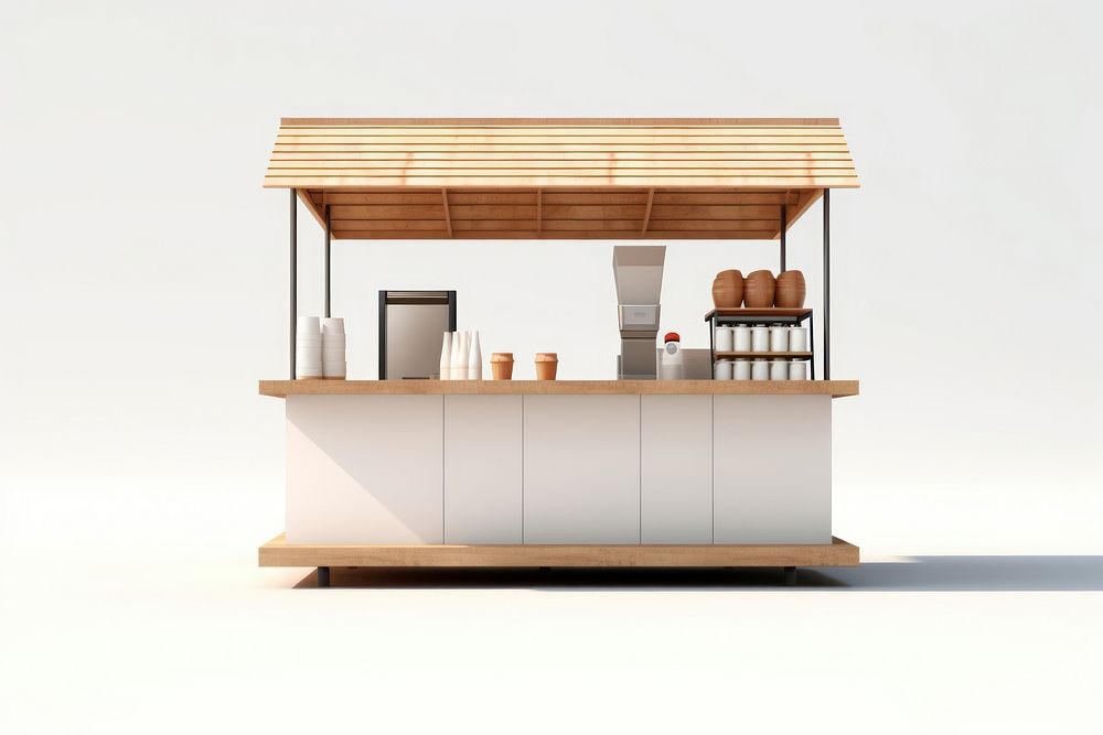Kiosk architecture furniture checkout. AI generated Image by rawpixel.