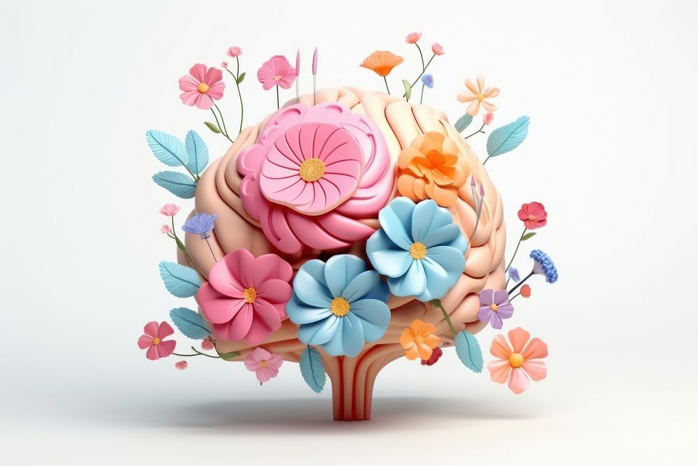 Flower creativity plant brain. AI generated Image by rawpixel.