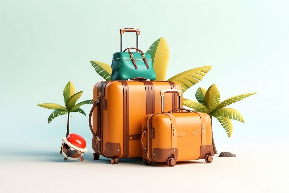 Luggage accessories suitcase cartoon. AI generated Image by rawpixel.