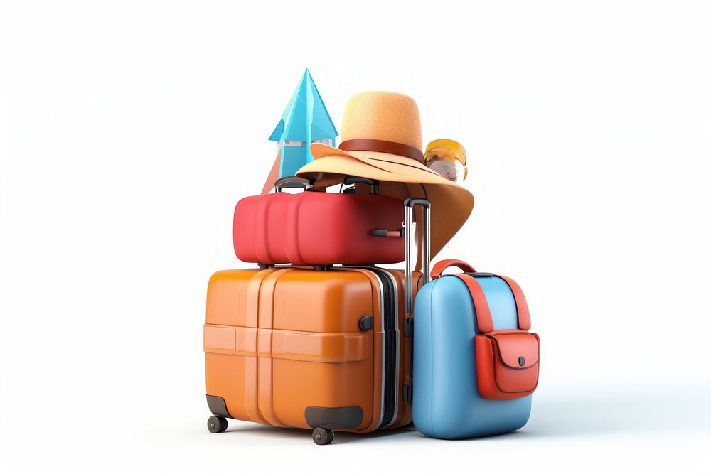 Luggage suitcase cartoon travel. AI generated Image by rawpixel.