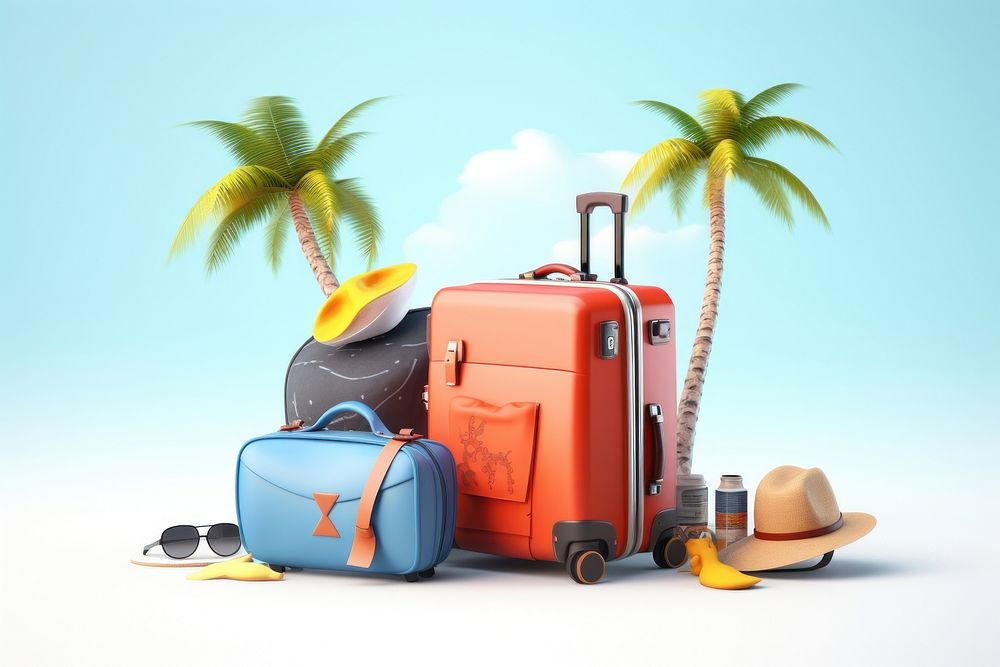 Suitcase vacation luggage travel. AI generated Image by rawpixel.