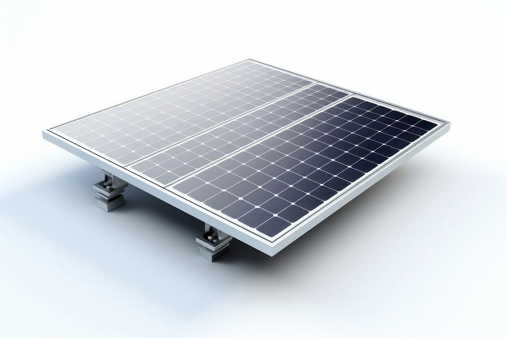 White background solar panels electricity daylighting. AI generated Image by rawpixel.