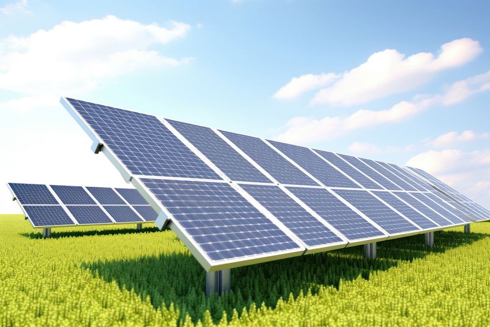 Environmentalist solar panels electricity tranquility. 