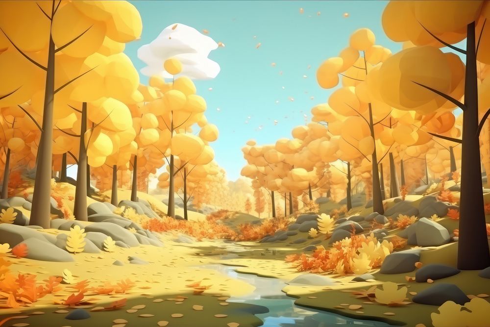 Outdoors cartoon autumn nature. AI generated Image by rawpixel.