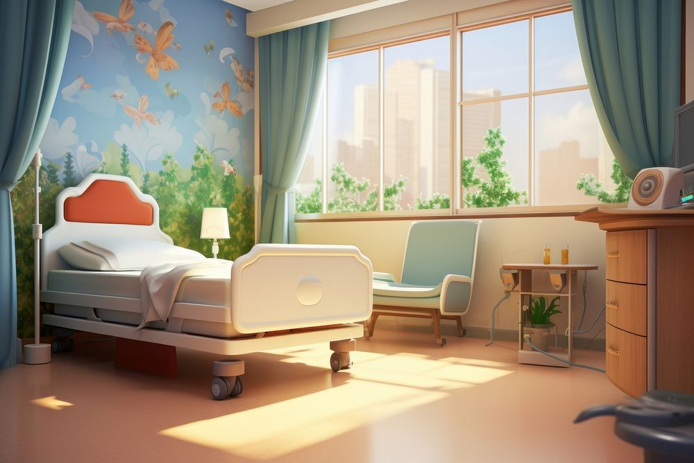 Room architecture furniture hospital. AI generated Image by rawpixel.