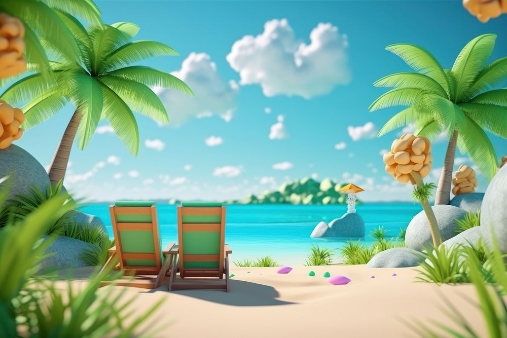 Summer beach land outdoors. AI generated Image by rawpixel.