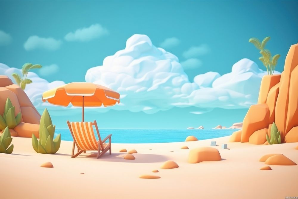 Landscape summer beach sea. AI generated Image by rawpixel.