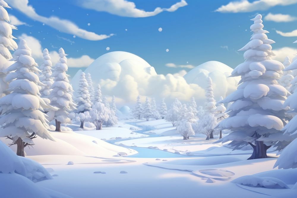 Winter snow backgrounds landscape. AI generated Image by rawpixel.