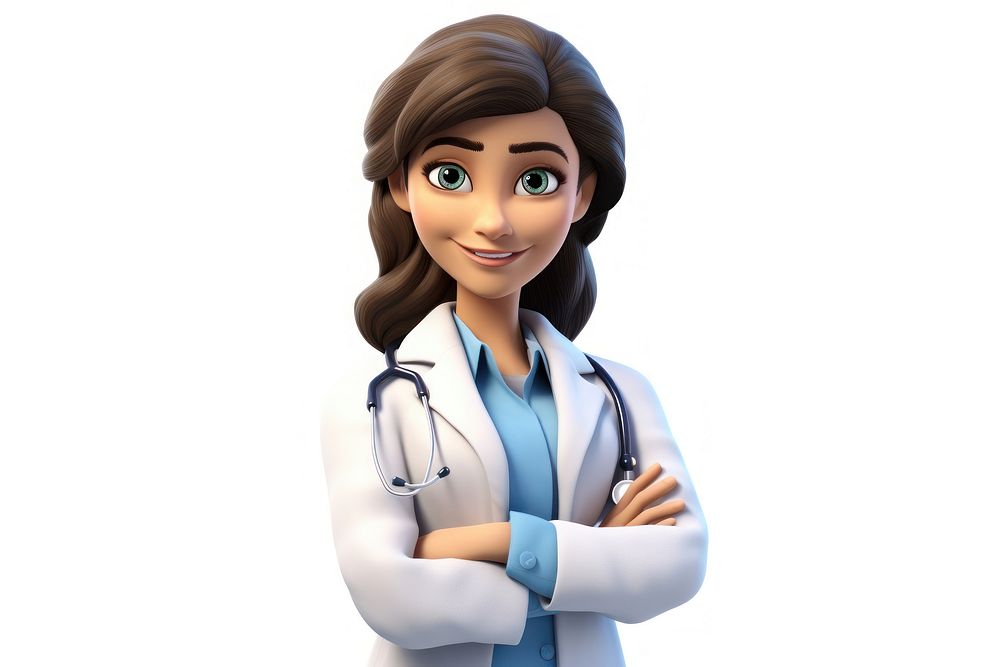 Smiling cartoon doctor adult. AI | Premium Photo Illustration - rawpixel