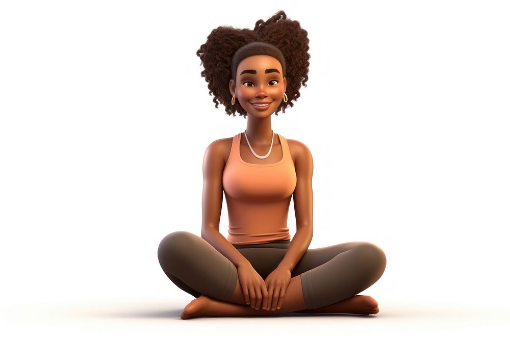 Sitting cartoon sports female. AI generated Image by rawpixel.