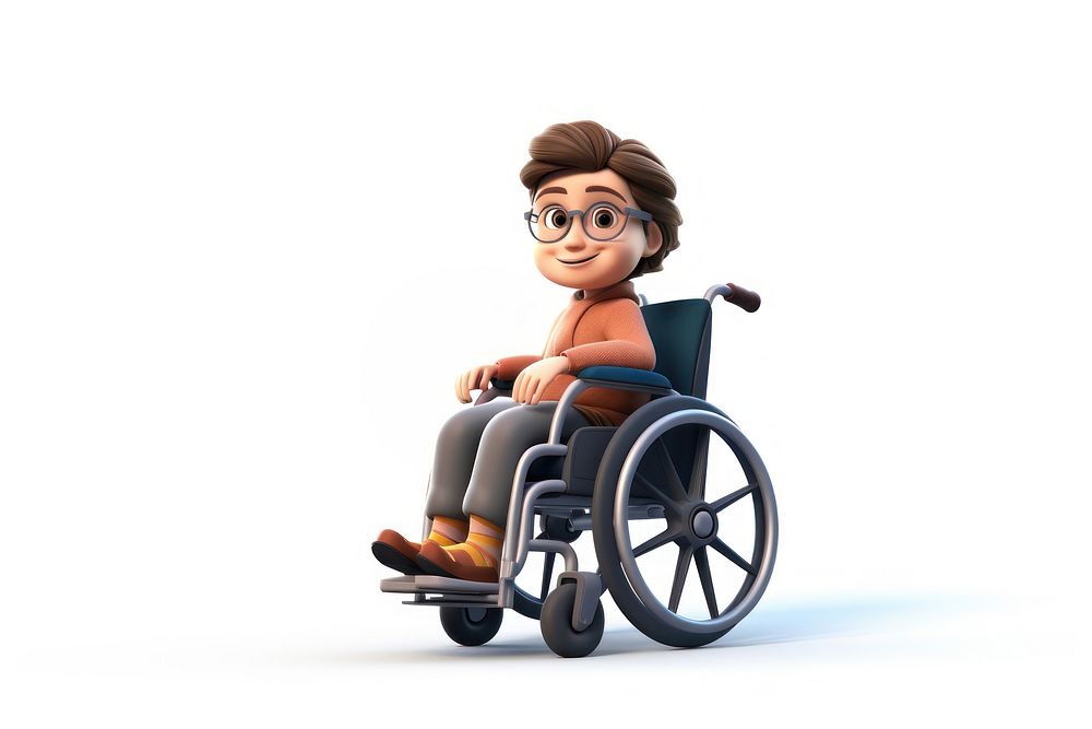 Wheelchair cartoon white background parasports. AI generated Image by rawpixel.