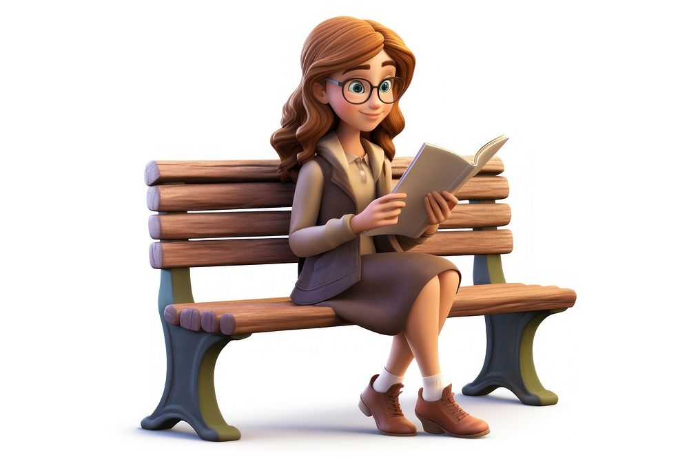 Sitting reading bench book. AI generated Image by rawpixel.