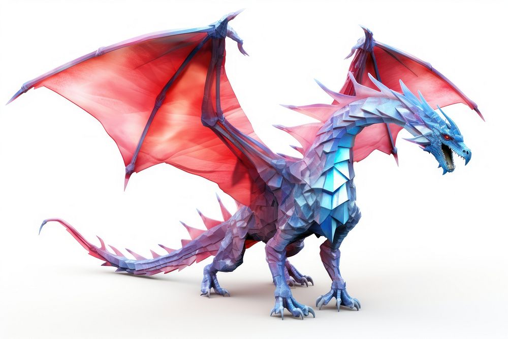 Dragon dinosaur animal white background. AI generated Image by rawpixel.