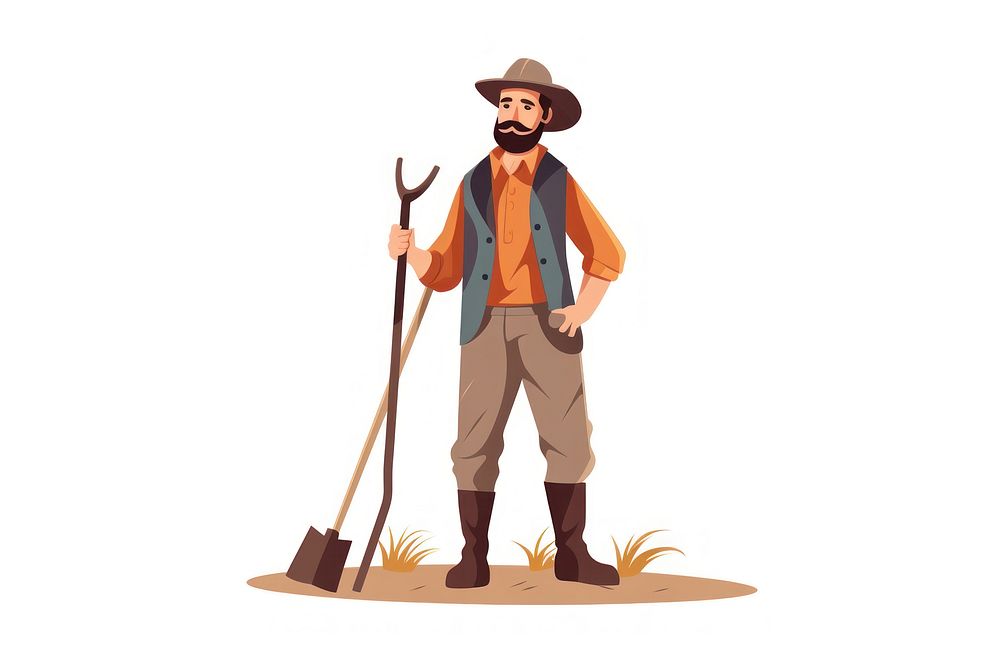 Outdoors farmer adult white background. AI generated Image by rawpixel.