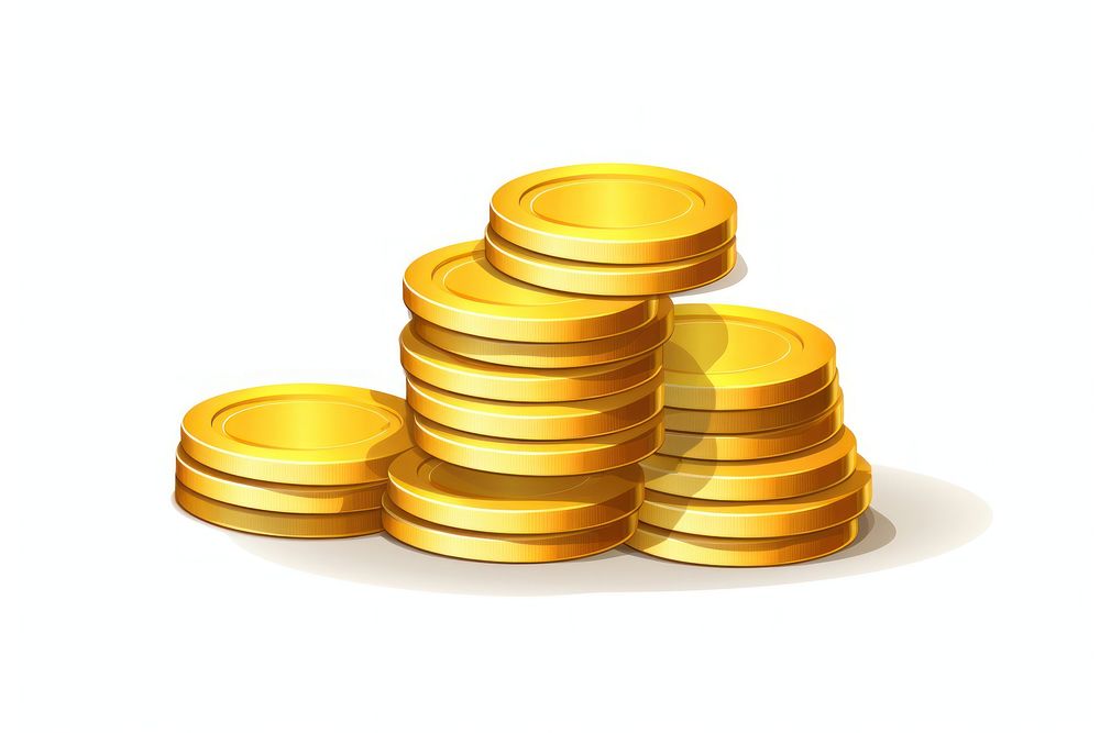 Coin money gold white background. AI generated Image by rawpixel.