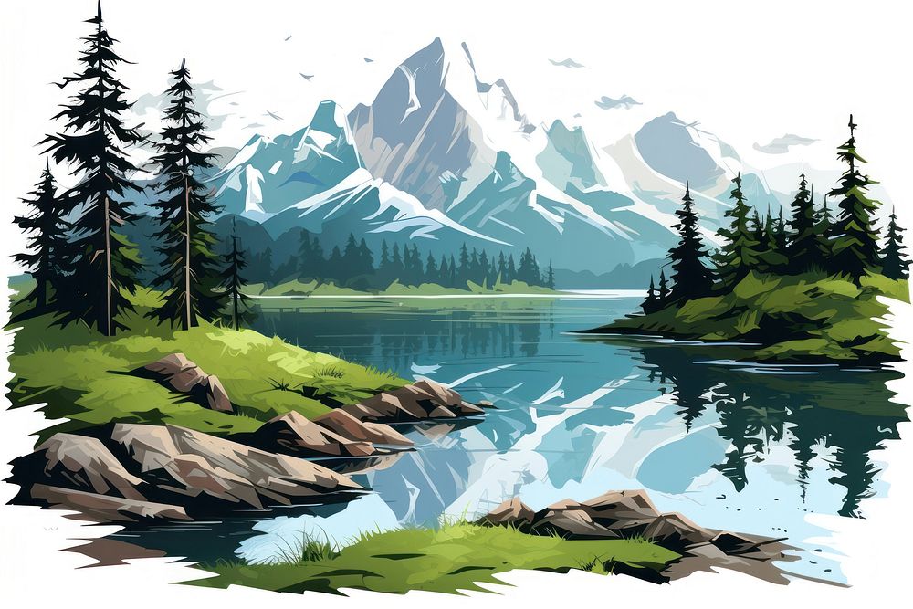 Landscape lake wilderness outdoors. AI generated Image by rawpixel.