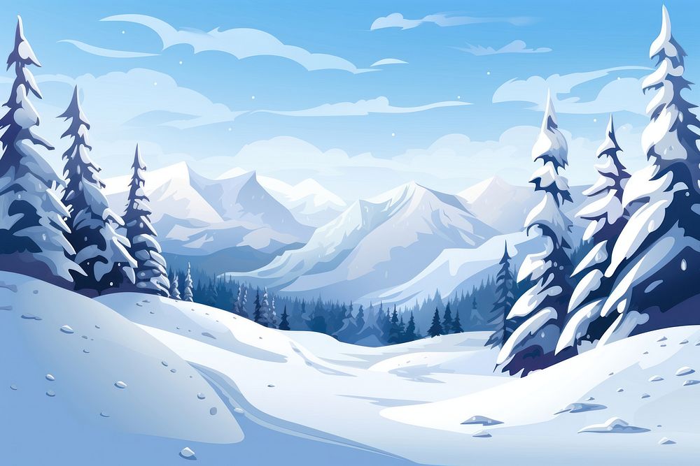 Landscape mountain outdoors winter. AI generated Image by rawpixel.