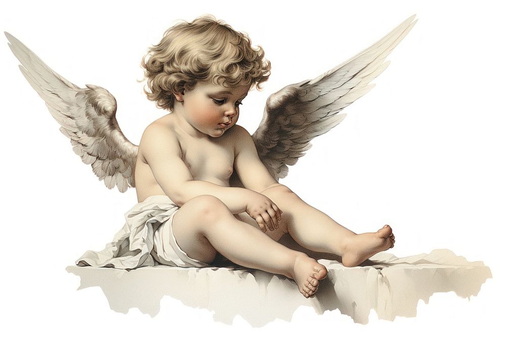 Angel baby representation spirituality. AI generated Image by rawpixel.