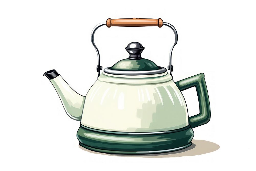 Kettle teapot white background refreshment. AI generated Image by rawpixel.