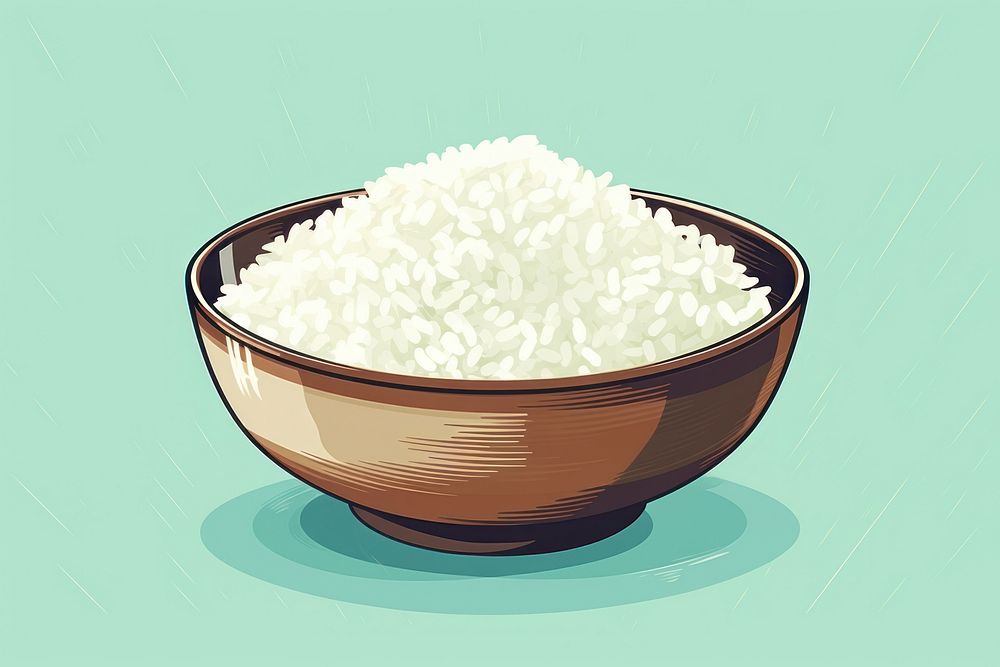 Rice bowl freshness basmati. AI generated Image by rawpixel.