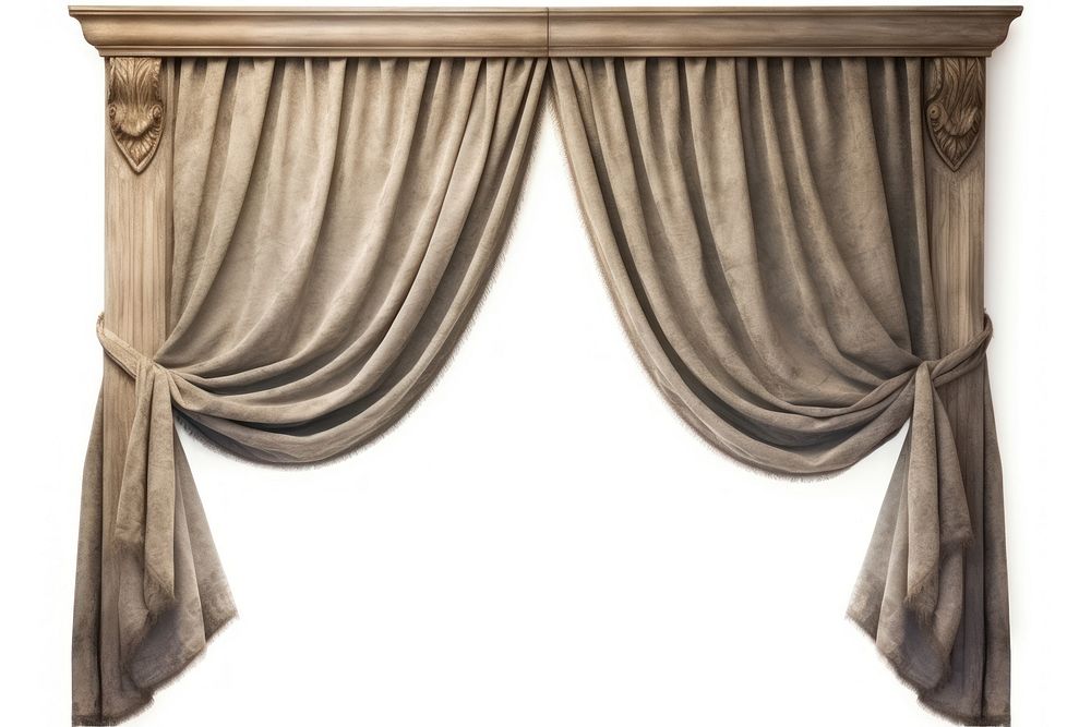 Curtain window white background architecture. AI generated Image by rawpixel.