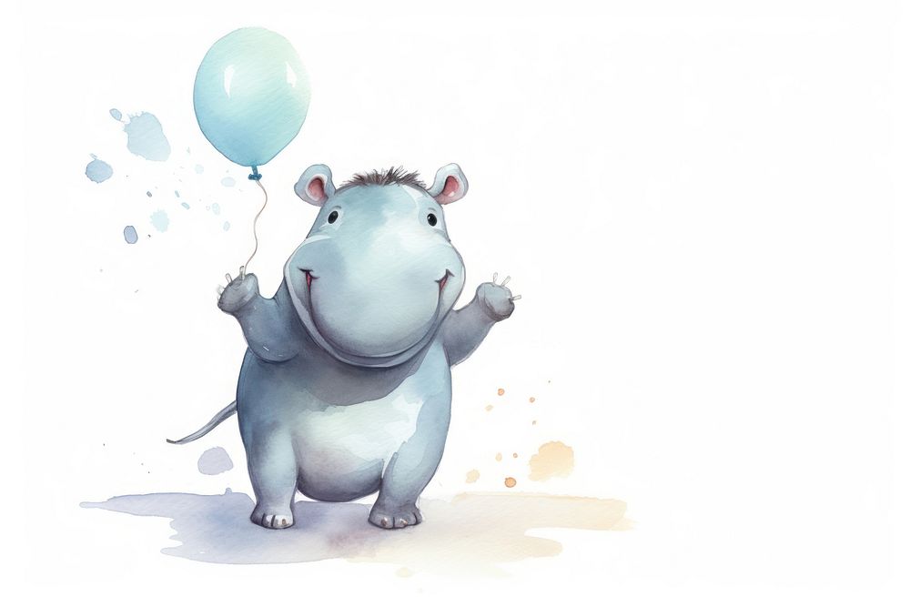 Balloon animal mammal hippo. AI generated Image by rawpixel.