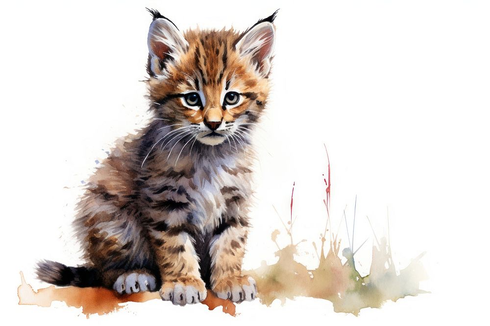 Baby Bobcat animal mammal kitten. AI generated Image by rawpixel.