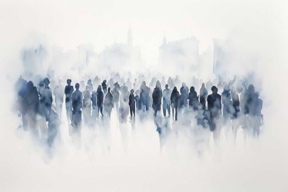 Backgrounds crowd fog architecture. AI generated Image by rawpixel.