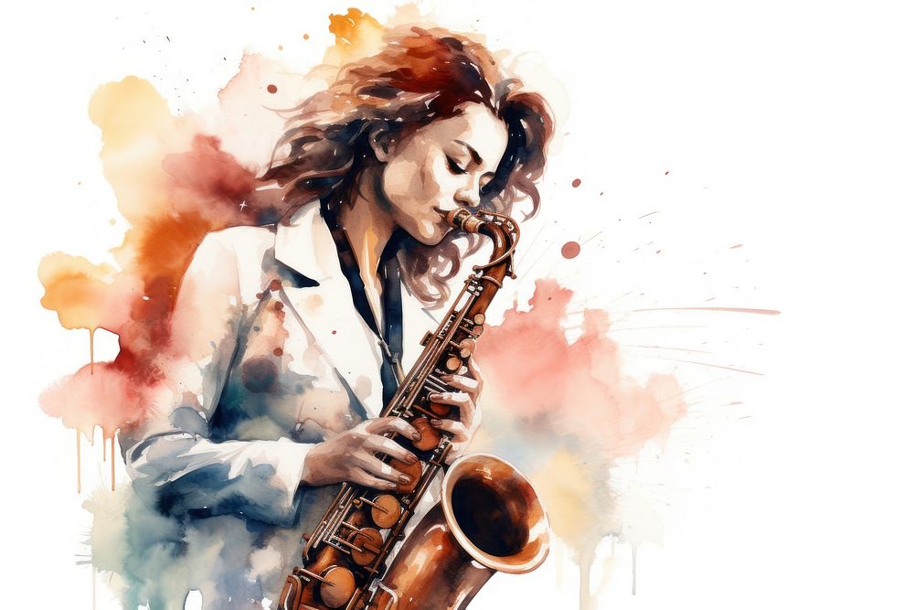 Woman playing saxophone saxophonist performance photography. AI generated Image by rawpixel.