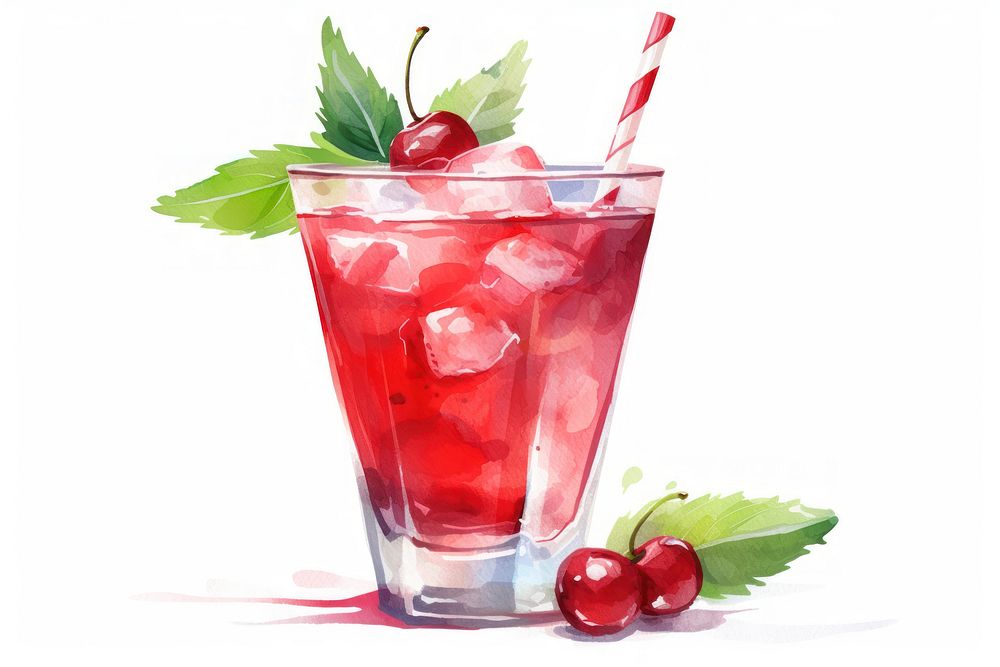 Cocktail food cherry fruit. AI | Free Photo Illustration - rawpixel