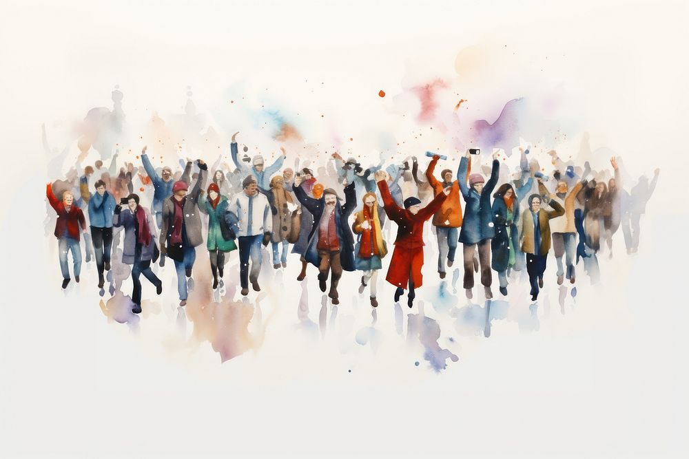 Adult crowd togetherness performance. AI generated Image by rawpixel.