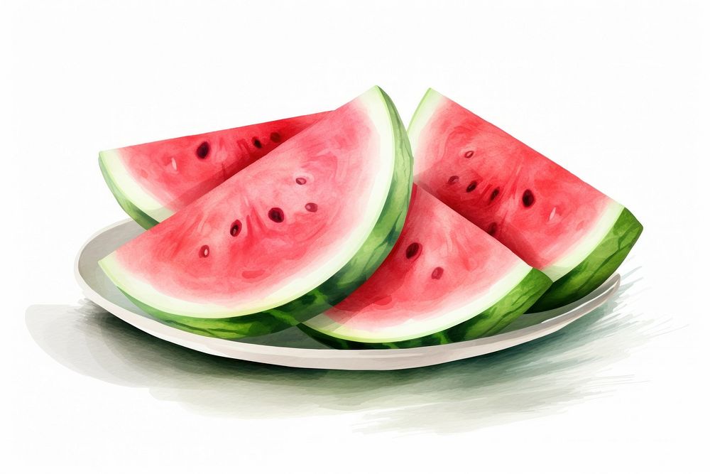 Watermelon plate fruit plant. AI generated Image by rawpixel.