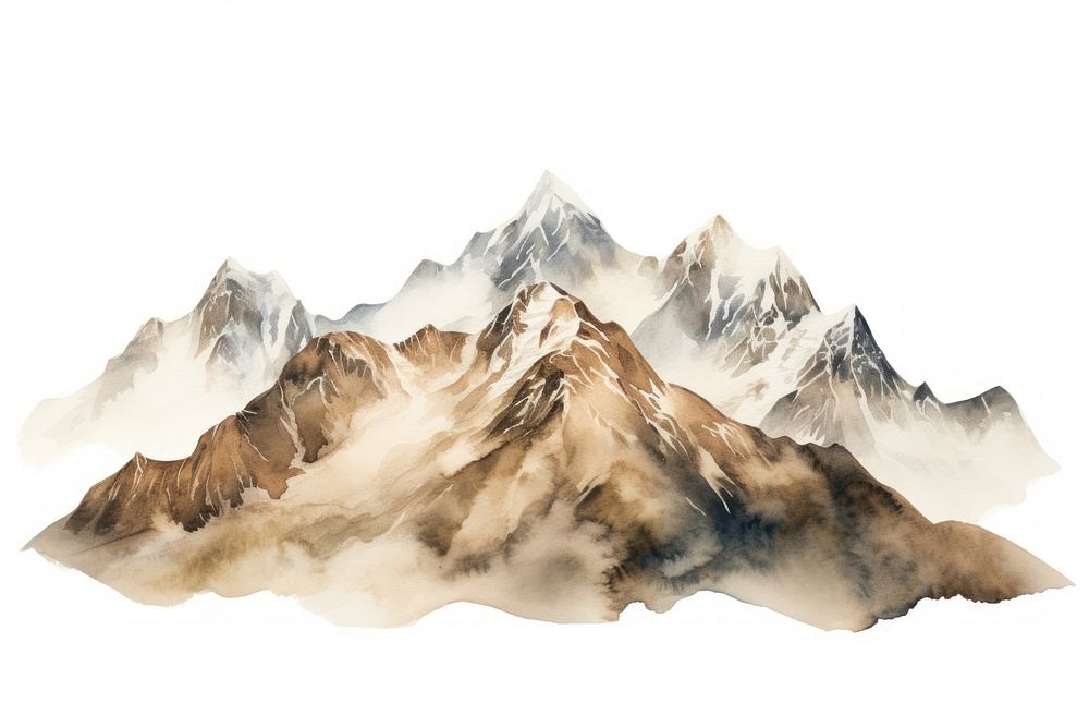 Mountain nature white background mountain range. AI generated Image by rawpixel.