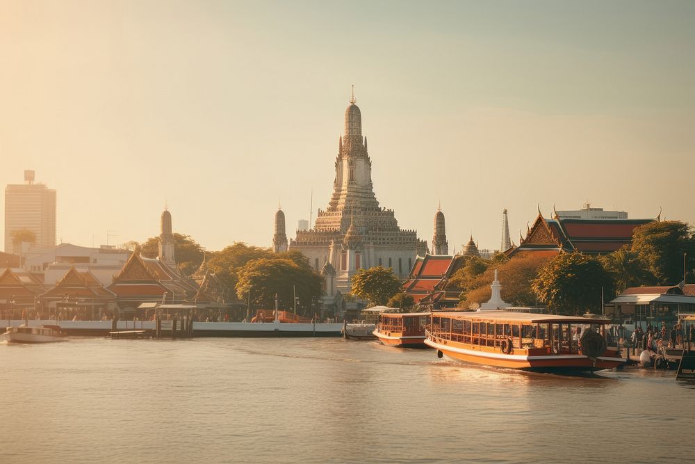 Architecture waterfront landscape cityscape. 