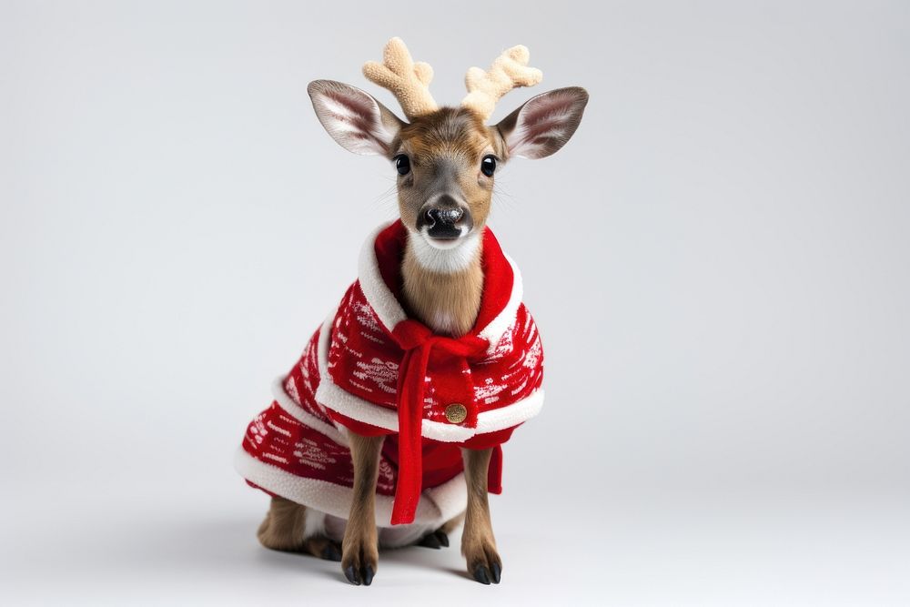 Christmas mammal animal deer. AI generated Image by rawpixel.