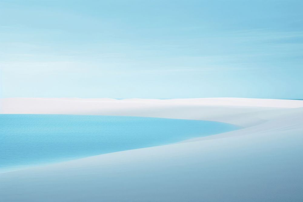 Landscape beach sand blue. 