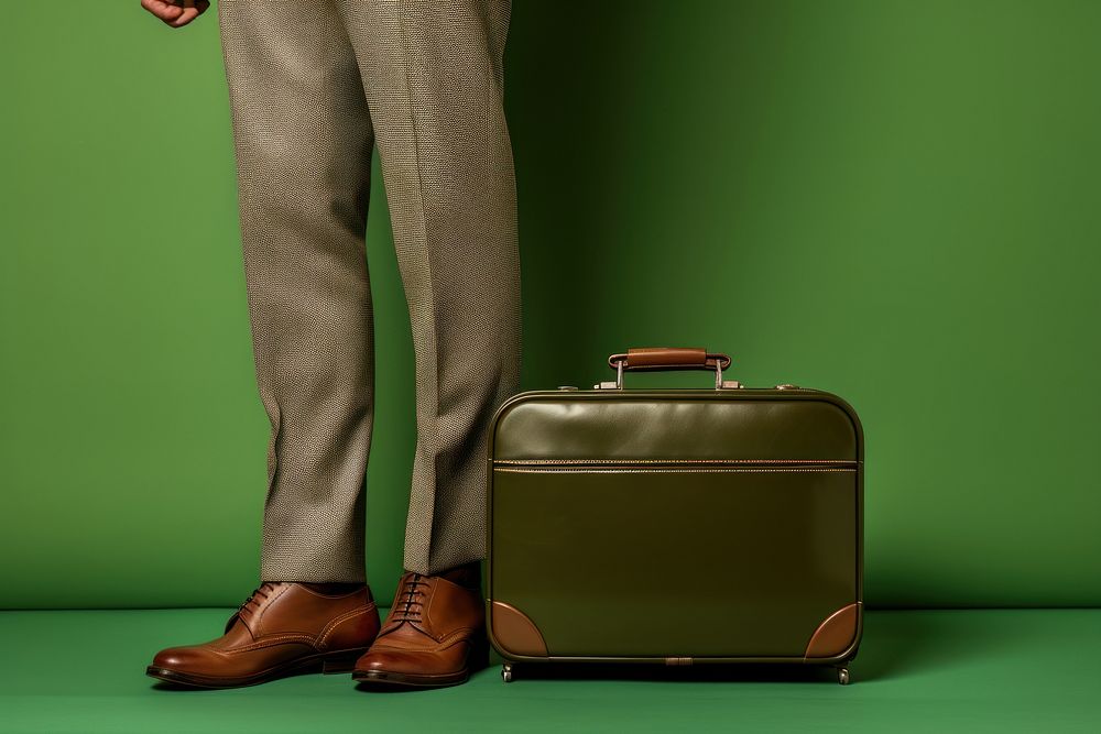 Suitcase luggage leather adult. AI generated Image by rawpixel.