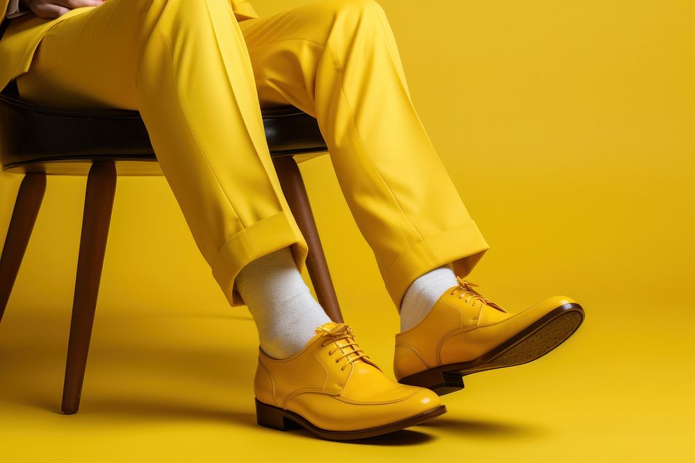 Yellow shoe footwear relaxation. AI generated Image by rawpixel.