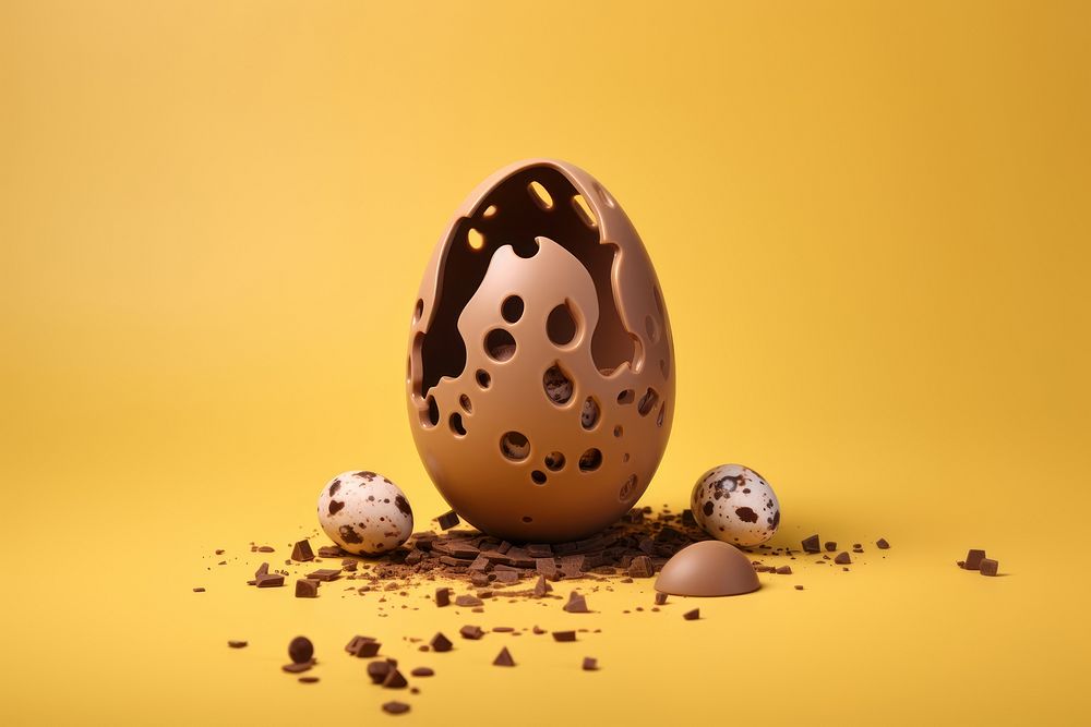Egg chocolate yellow easter. AI generated Image by rawpixel.