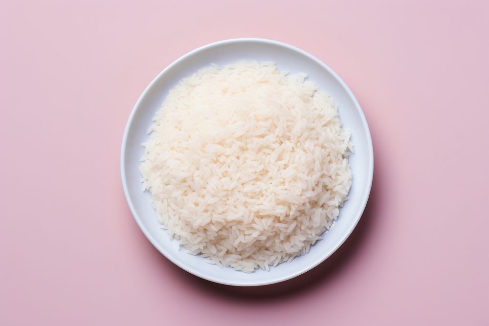 Plate rice food ingredient. AI generated Image by rawpixel.