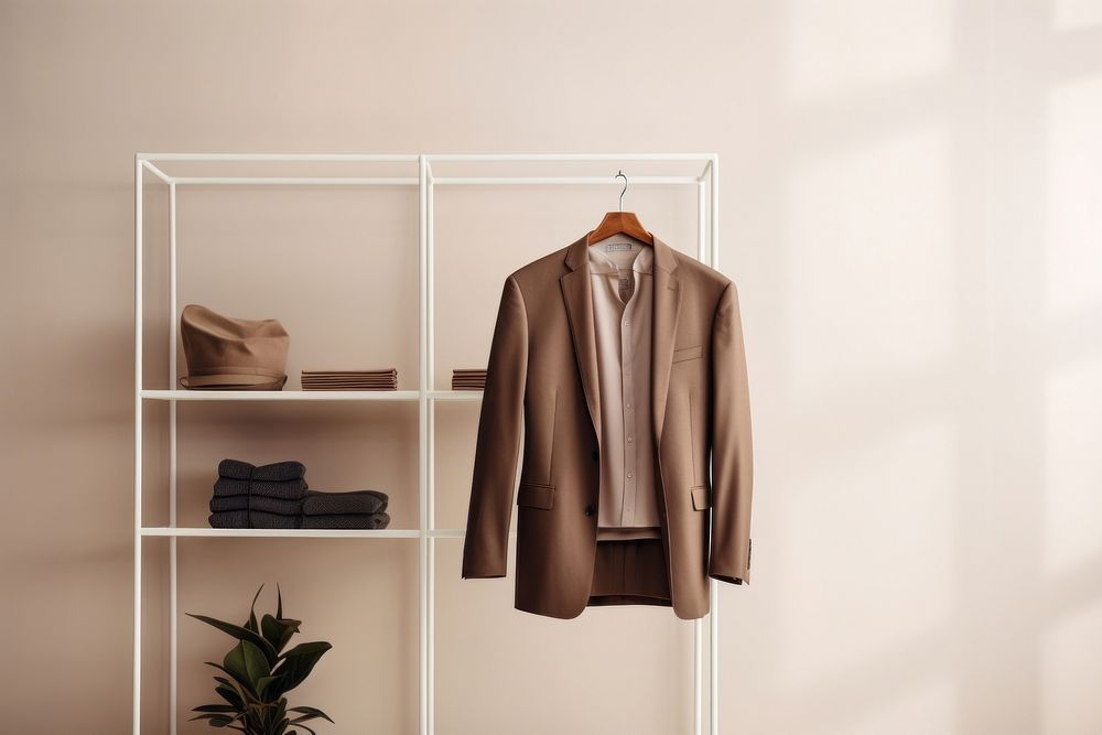 Closet brown rack coathanger. AI generated Image by rawpixel.