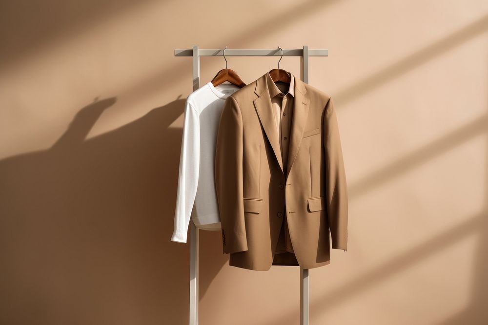 Brown rack coat coathanger. AI generated Image by rawpixel.
