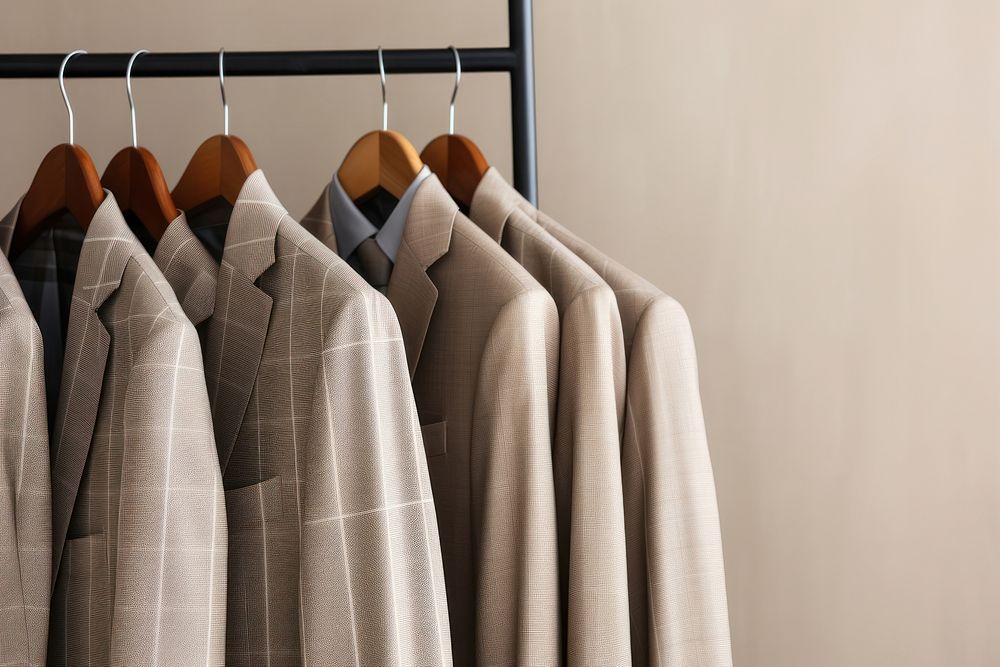 Rack suit coathanger outerwear. AI generated Image by rawpixel.