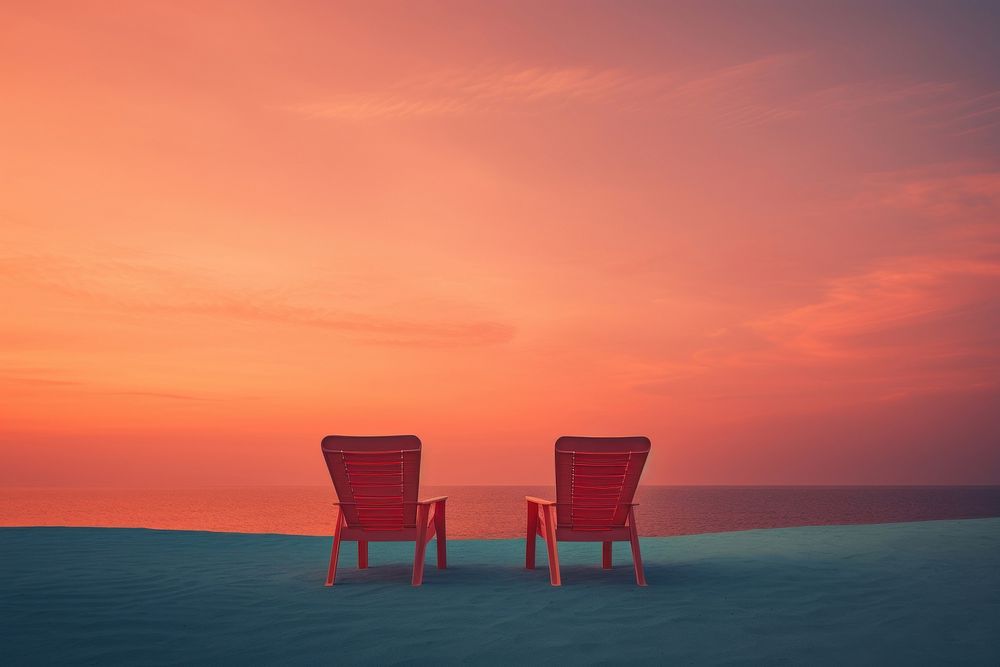 Furniture outdoors vacation horizon. AI generated Image by rawpixel.