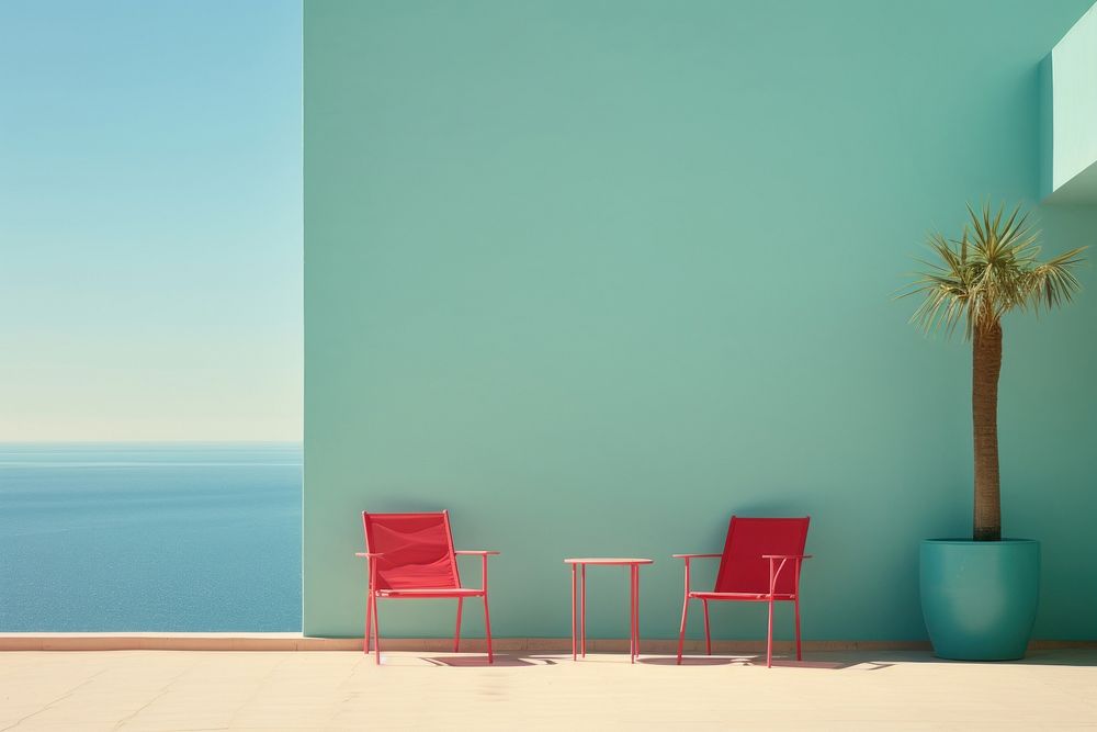 Architecture furniture sunlight chair. AI generated Image by rawpixel.