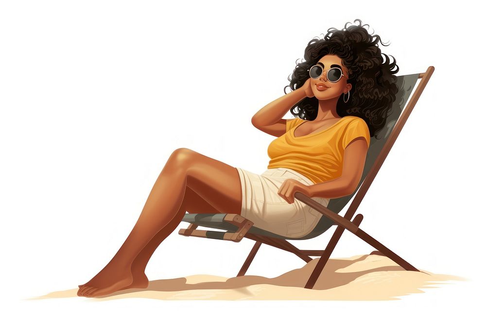 Sunglasses sunbathing furniture sitting. AI generated Image by rawpixel.