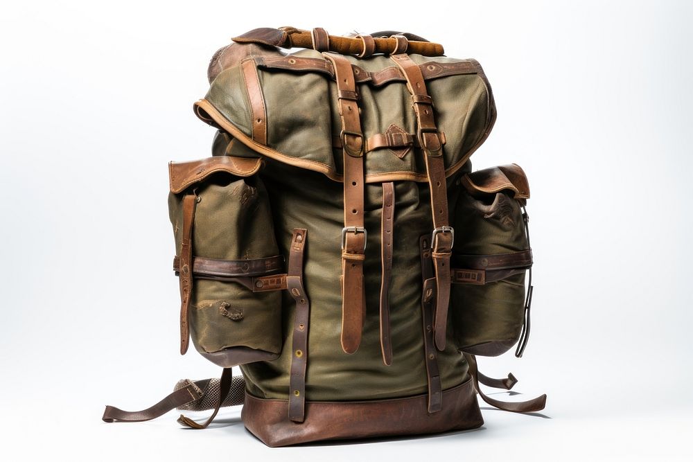 Backpack travel bag white background. AI generated Image by rawpixel.