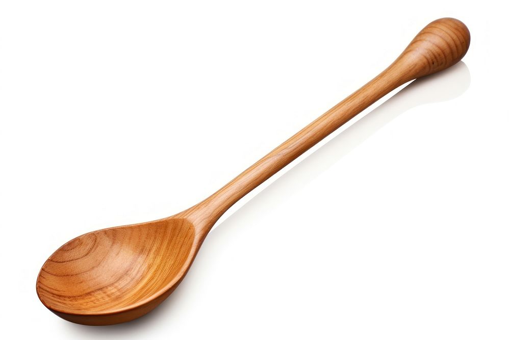 Ladle spoon wood white background. AI generated Image by rawpixel.