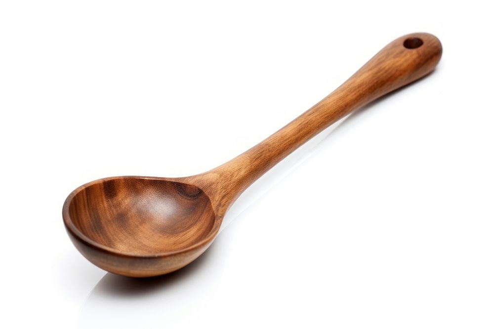 Ladle spoon wood white background. AI generated Image by rawpixel.